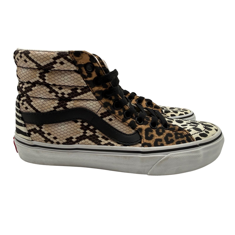 Vans Sk8-Hi Shoes Womens 8 Multi Animal Print Patchwork High Top Sneakers